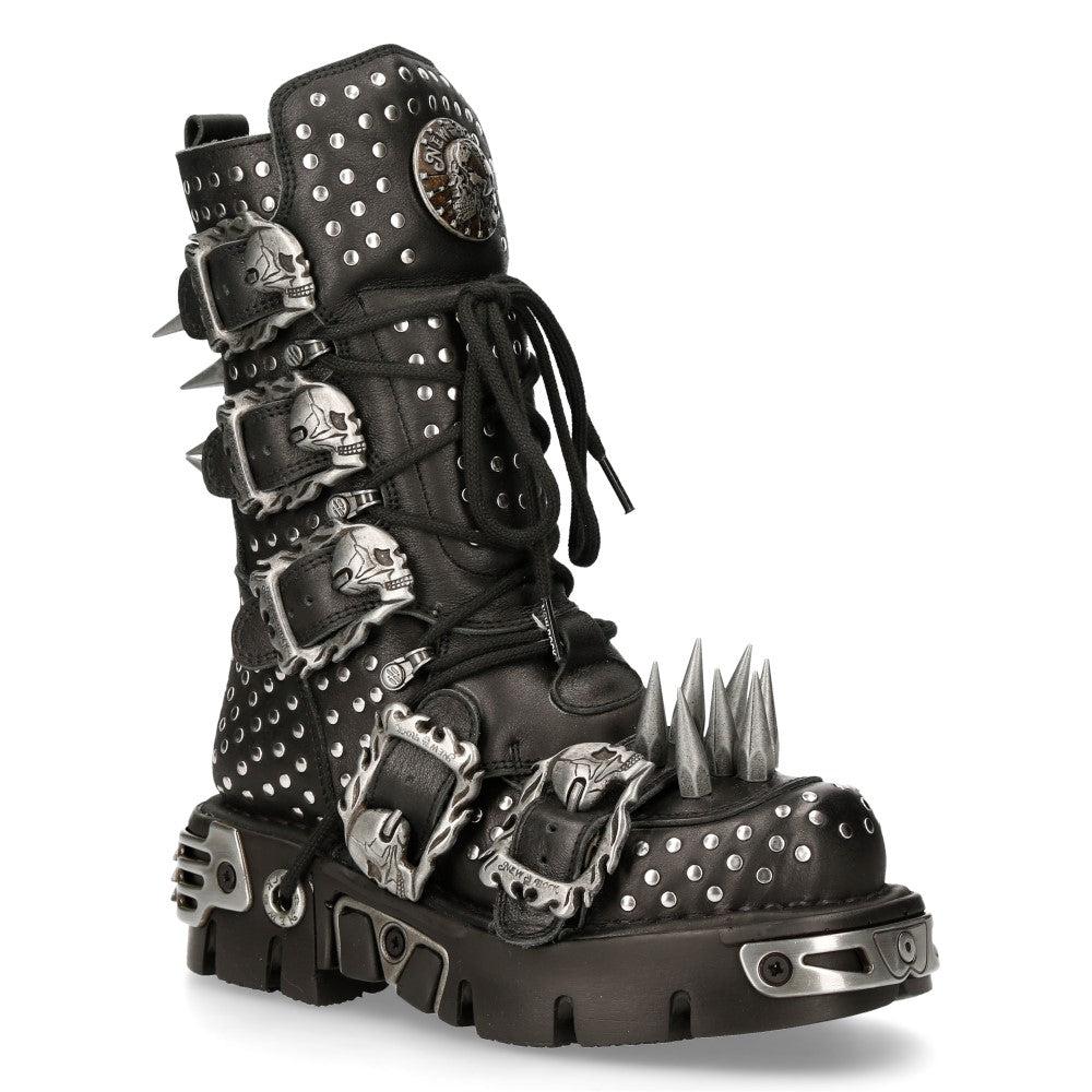 1535-S1 Punk High Boots With Metal Spikes - Luna BR wear co.