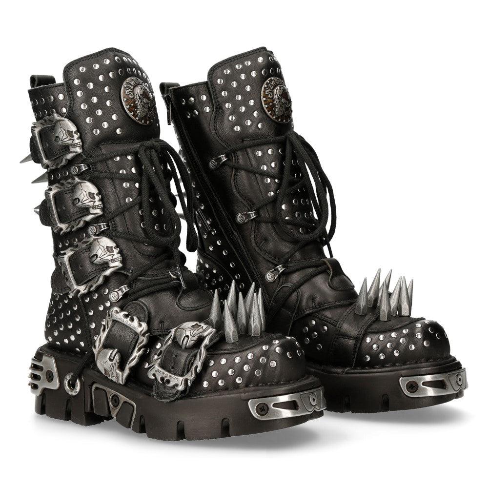 1535-S1 Punk High Boots With Metal Spikes - Luna BR wear co.