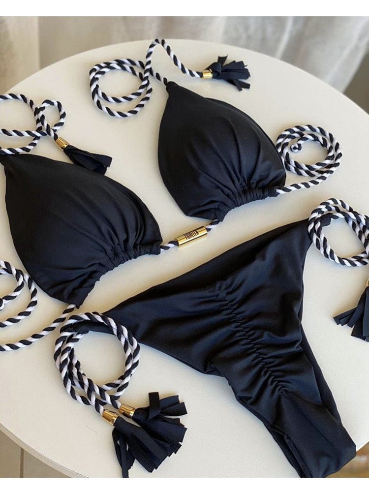 2022 New Backless Braided Bikini Triangle Swimwear - Luna BR wear co.