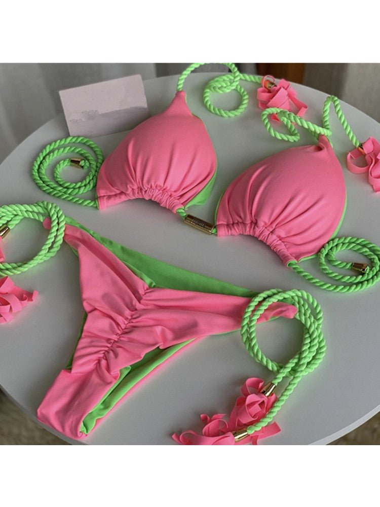 2022 New Backless Braided Bikini Triangle Swimwear - Luna BR wear co.