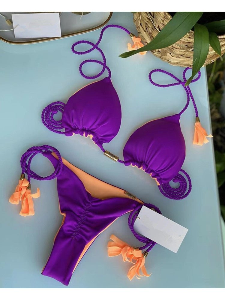 2022 New Backless Braided Bikini Triangle Swimwear - Luna BR wear co.
