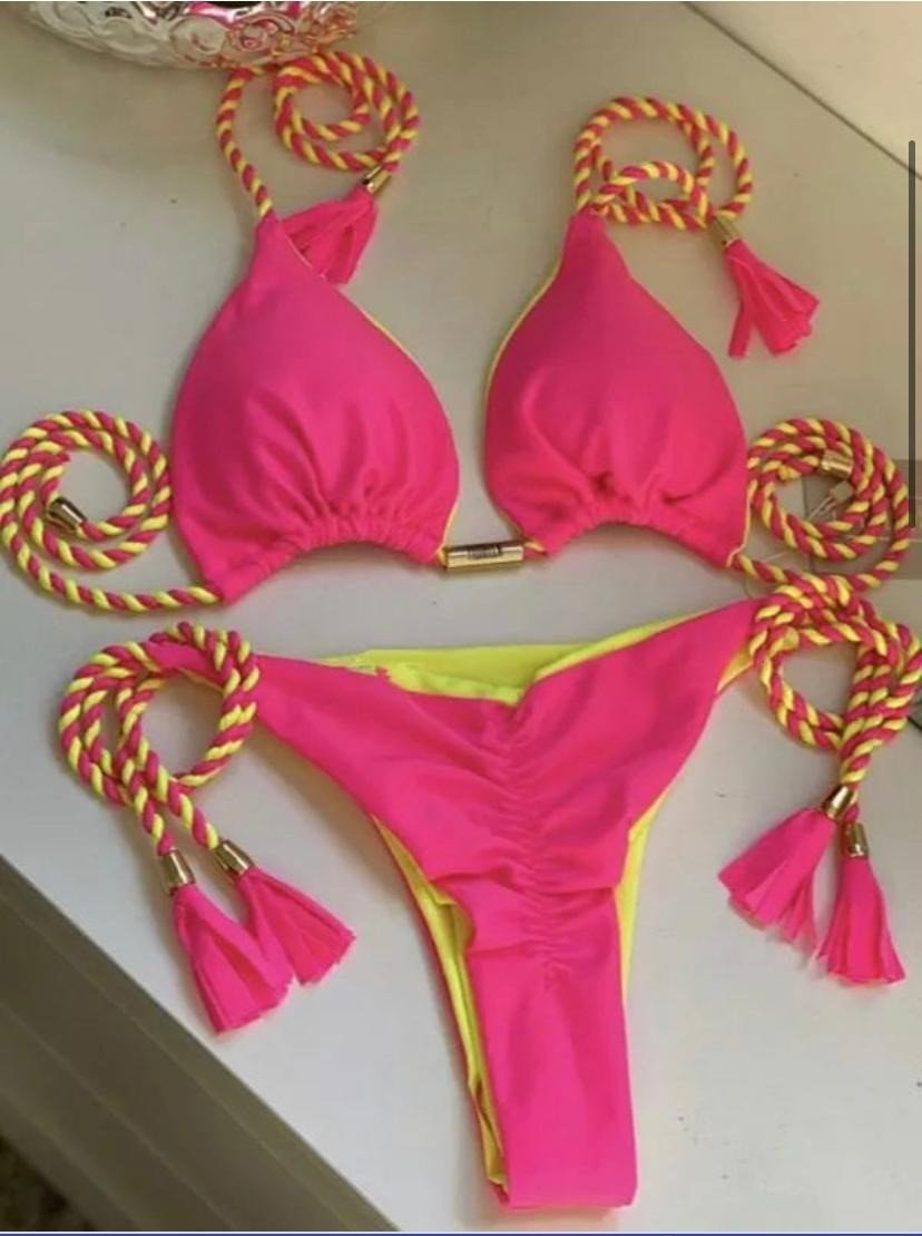 2022 New Backless Braided Bikini Triangle Swimwear - Luna BR wear co.