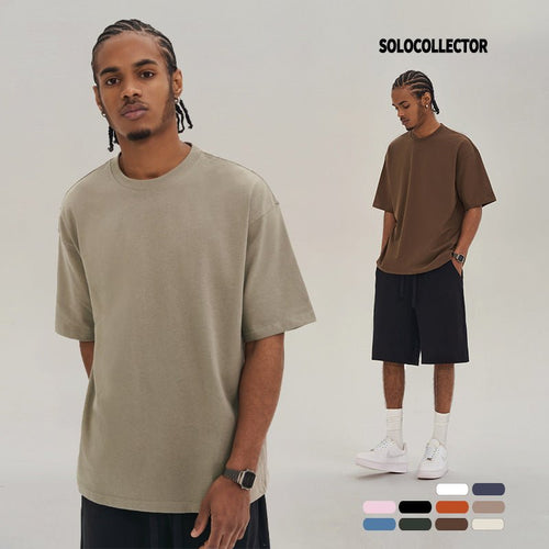 280G Cotton Loose Fit Crew Neck T-Shirt for Men - Luna BR wear co.