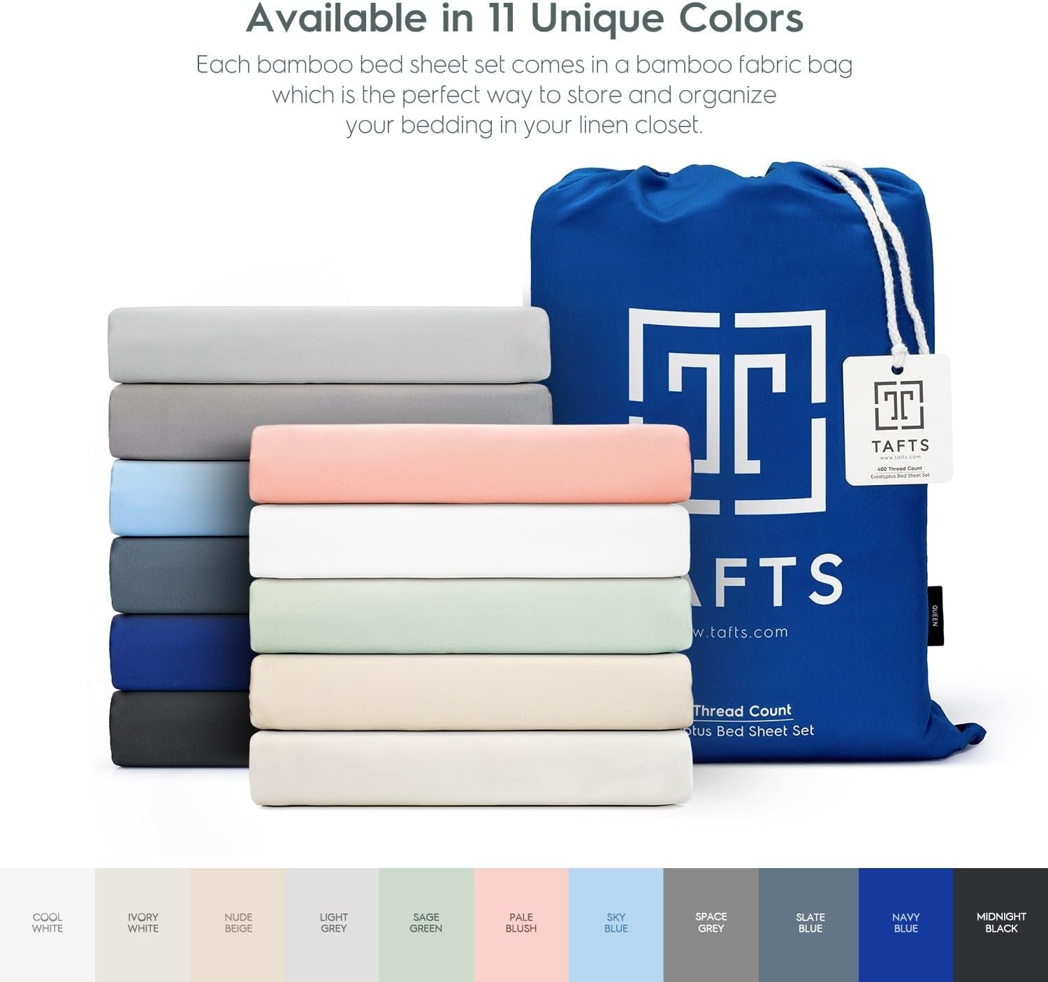 King Sheets Set, Pure 100% Viscose Derived from Bamboo Bed Sheets Set, Luxuriously Soft, Silky, Cooling Sheets, Double Stitched, Lifetime Quality Promise (Navy)