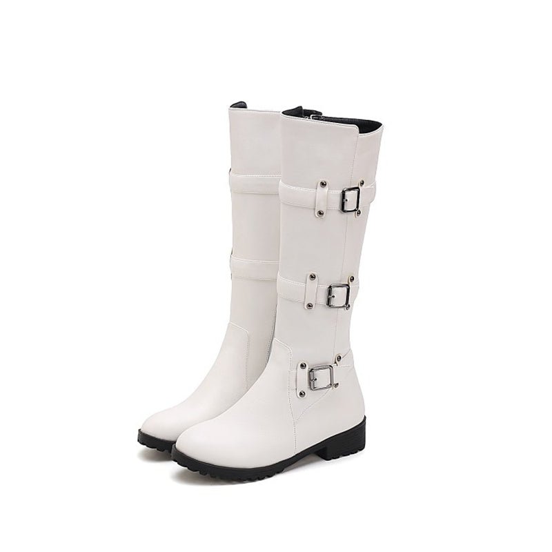 Belt Buckle Knee High Boots for Women (Sizes 40-48) - Luna BR wear co.