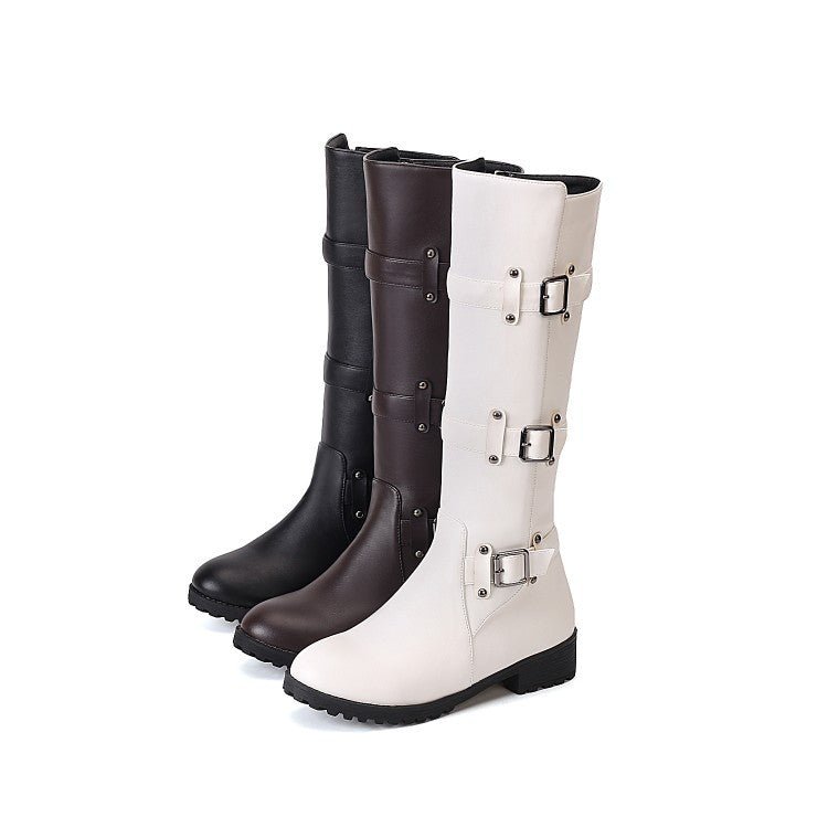 Belt Buckle Knee High Boots for Women (Sizes 40-48) - Luna BR wear co.