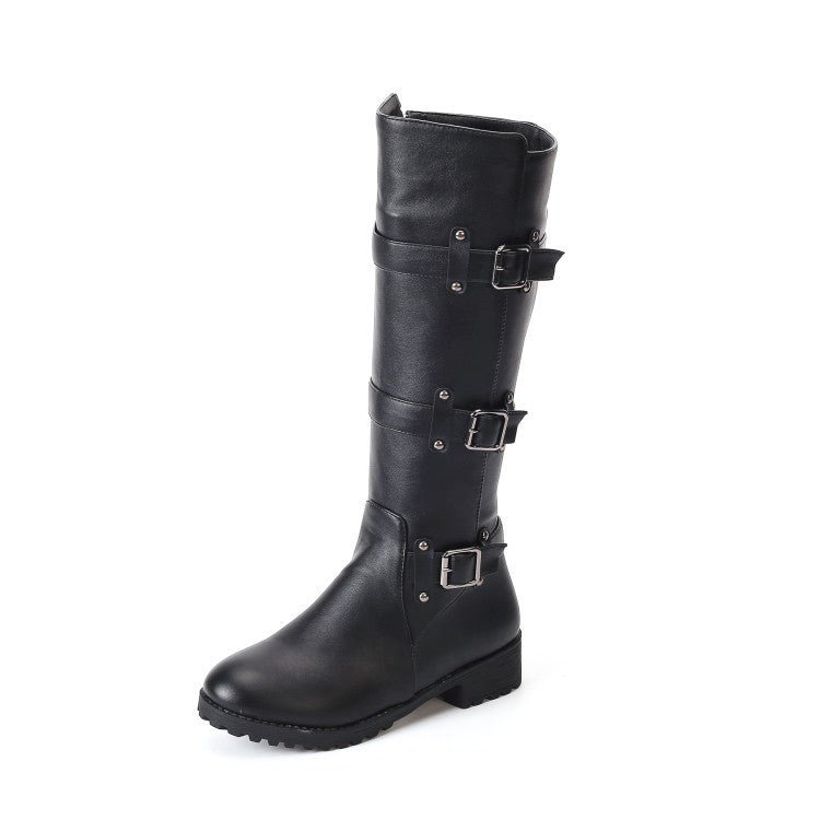 Belt Buckle Knee High Boots for Women (Sizes 40-48) - Luna BR wear co.