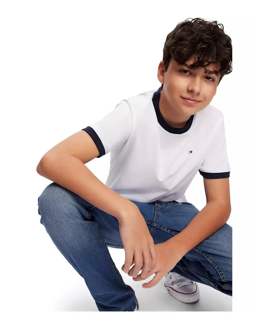 Big Boys Contrast Trim Embroidered Logo Ken Tee - XIOR LUXE