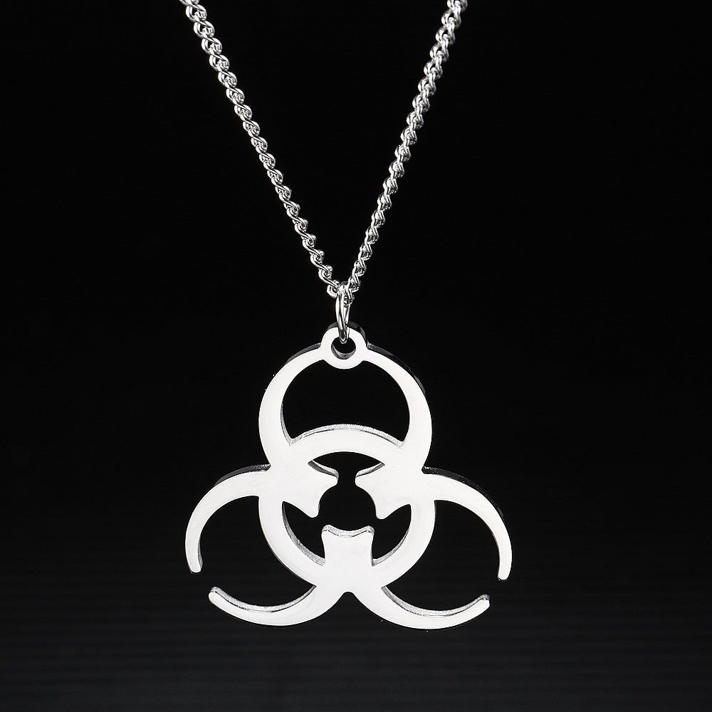 Biohazard Logo Necklace with Titanium Steel Pendant - Luna BR wear co.