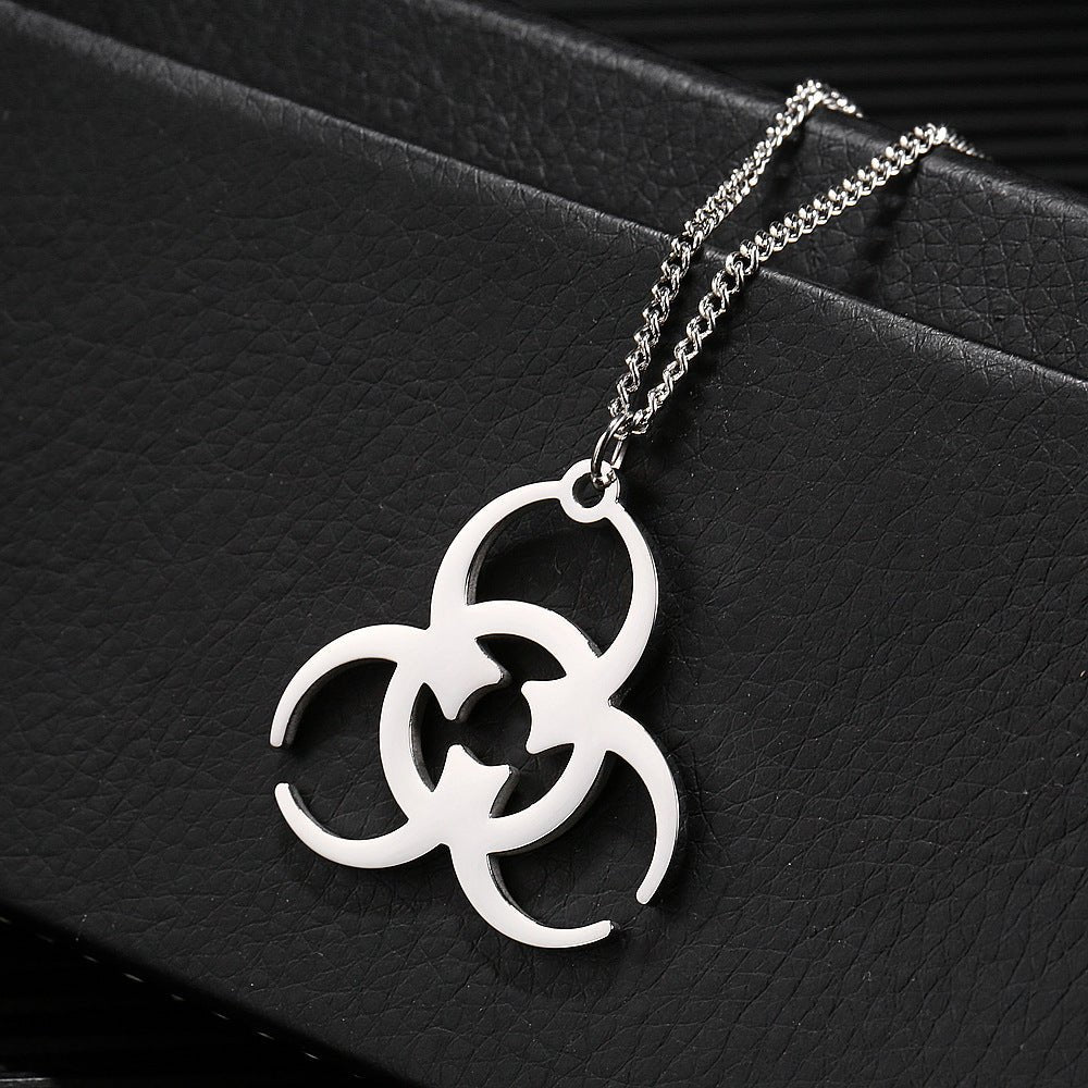 Biohazard Logo Necklace with Titanium Steel Pendant - Luna BR wear co.