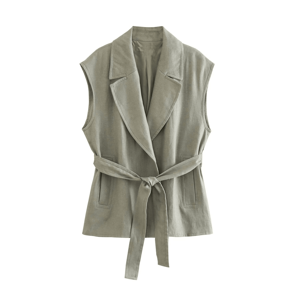 Casual Summer Set with Belted Linen Top (One Set) - Luna BR wear co.