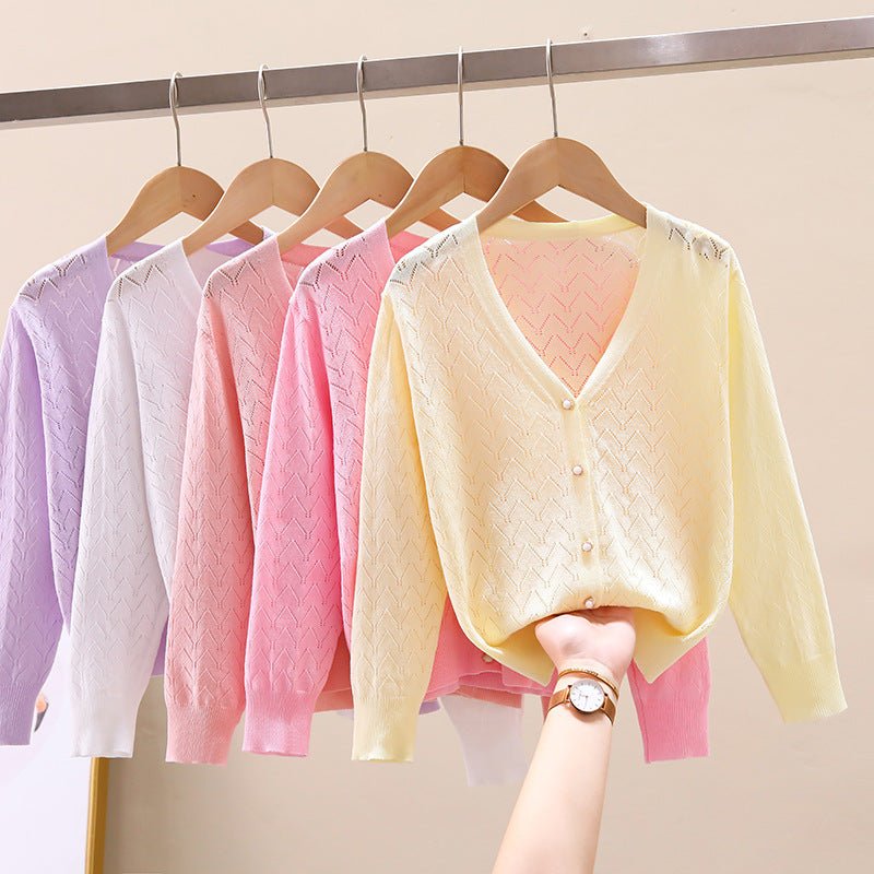 Children's Thin Knitted Cardigan UV Jacket for Ages 5+ - Luna BR wear co.