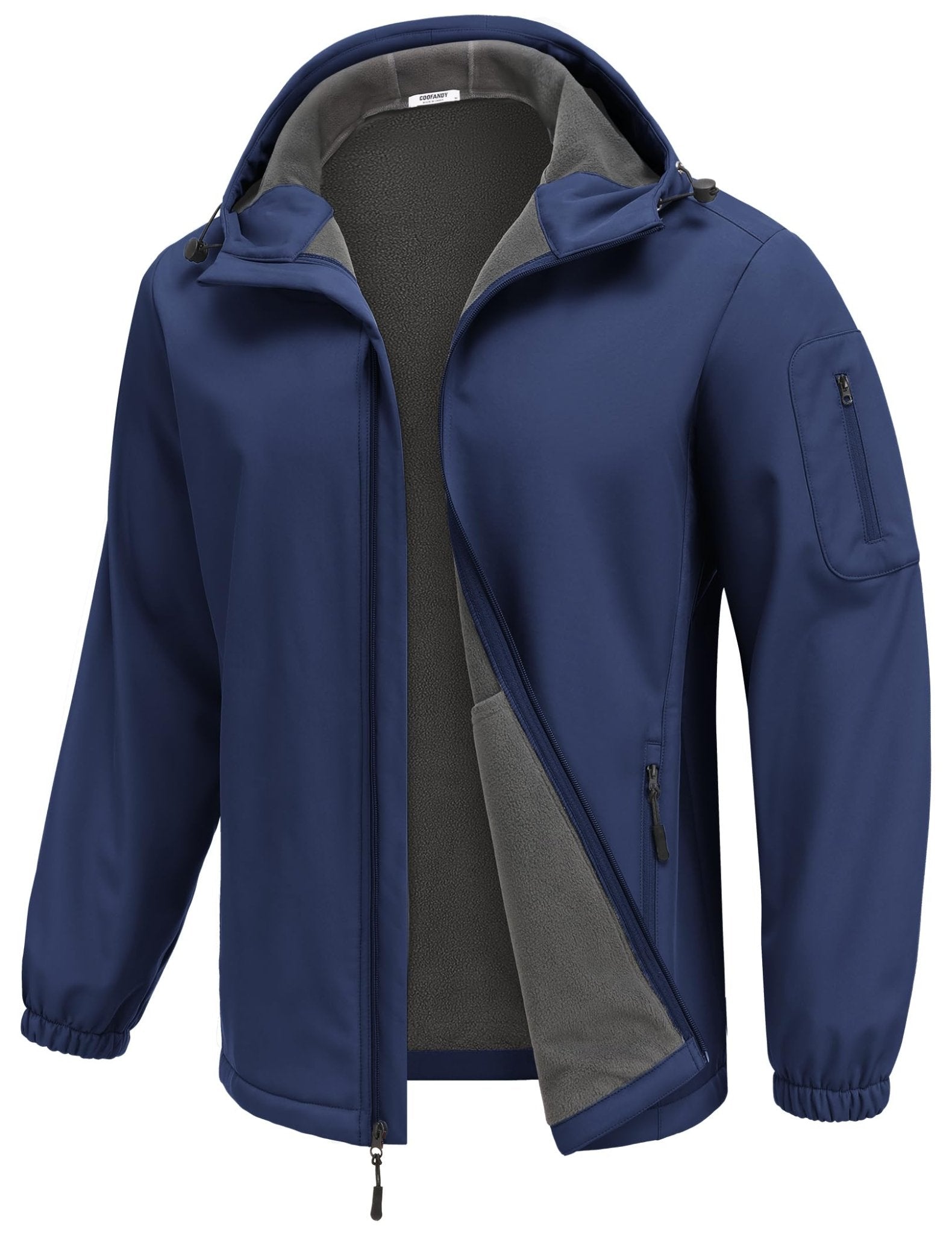 COOFANDY Mens Softshell Hooded Fleece Lined Windbreaker Jacket Waterproof Windproof Jacket Outdoor Winter Jacket - Luna BR wear co.