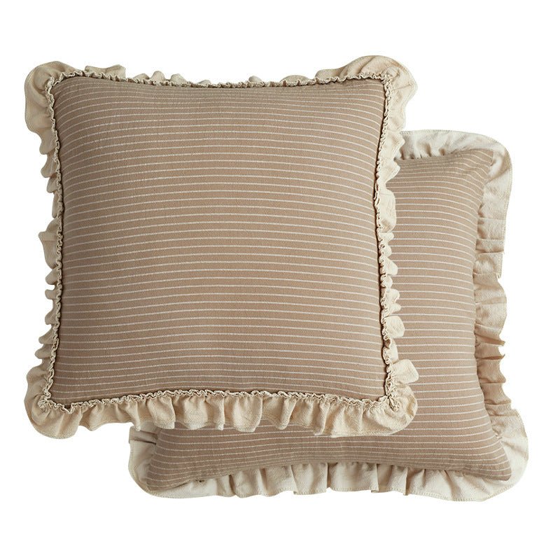 Cotton Sand-Washed Lotus Leaf Lace Sofa Pillow Cushion - Luna BR wear co.
