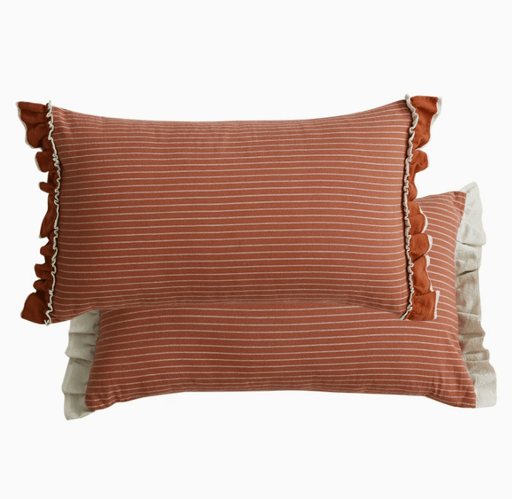 Cotton Sand-Washed Lotus Leaf Lace Sofa Pillow Cushion - Luna BR wear co.