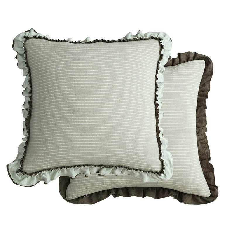 Cotton Sand-Washed Lotus Leaf Lace Sofa Pillow Cushion - Luna BR wear co.