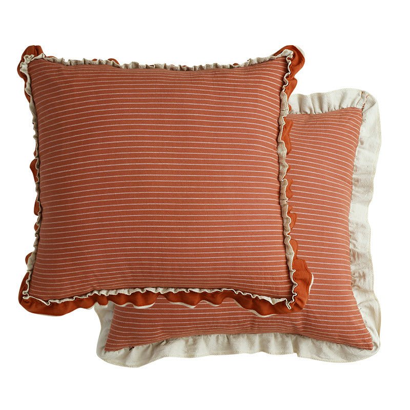 Cotton Sand-Washed Lotus Leaf Lace Sofa Pillow Cushion - Luna BR wear co.