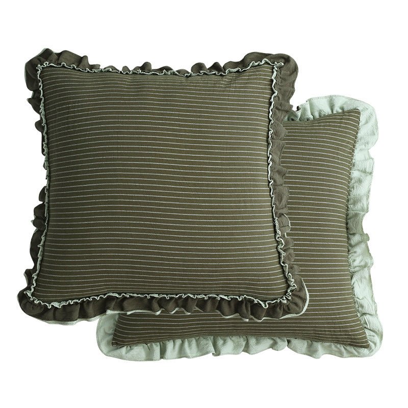 Cotton Sand-Washed Lotus Leaf Lace Sofa Pillow Cushion - Luna BR wear co.