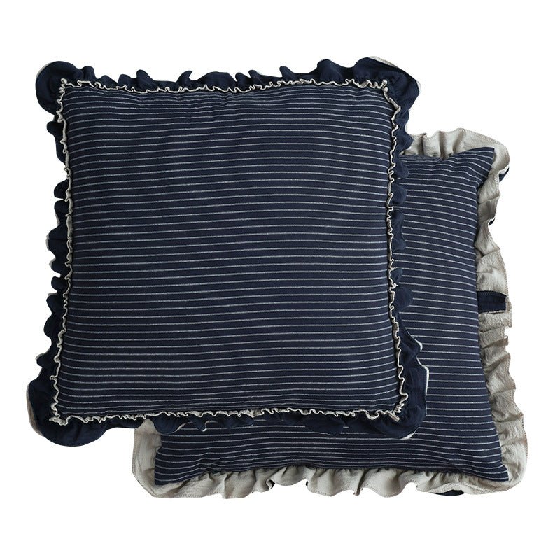 Cotton Sand-Washed Lotus Leaf Lace Sofa Pillow Cushion - Luna BR wear co.