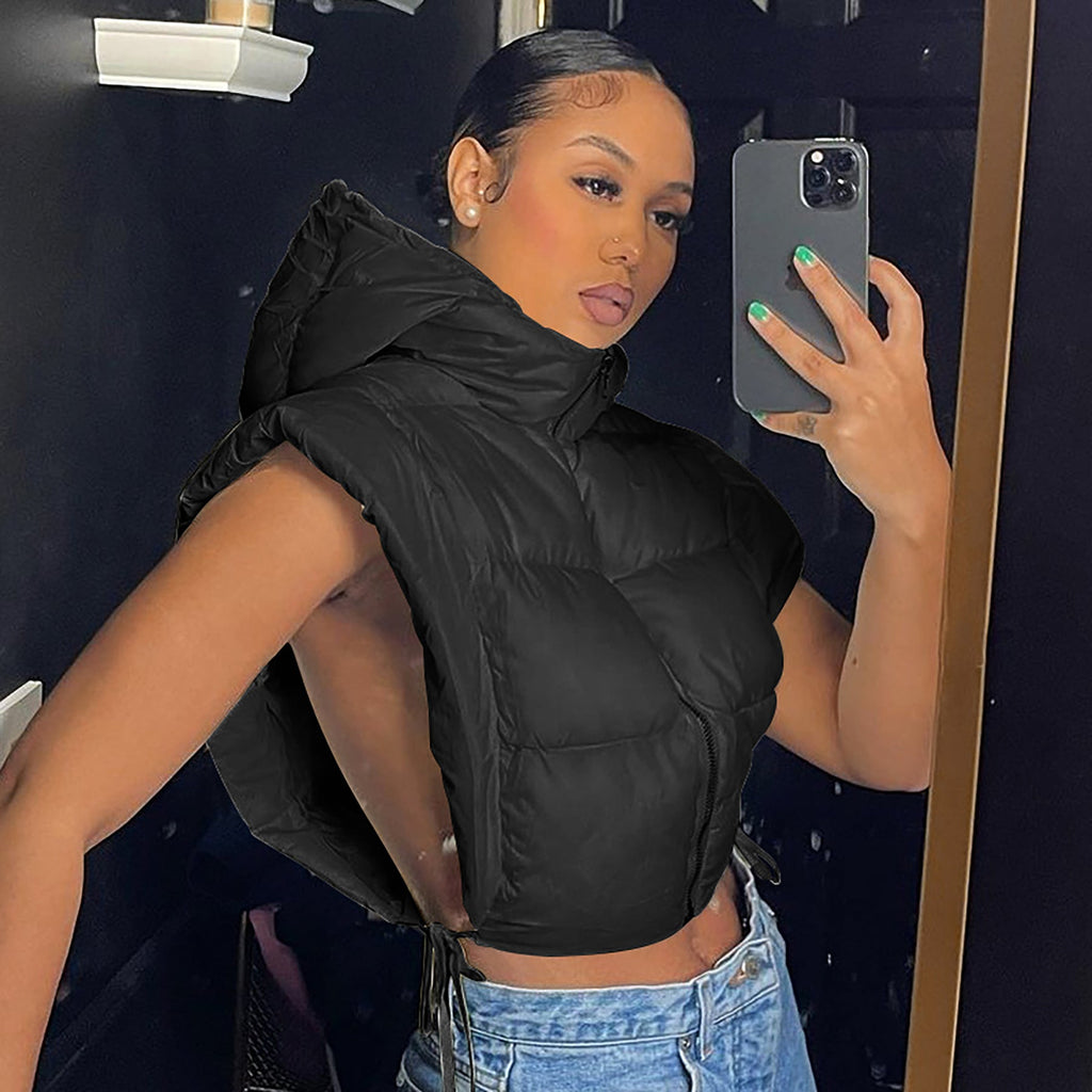 Fashionable Women's Autumn Hooded Jacket with Side Slits - Luna BR wear co.