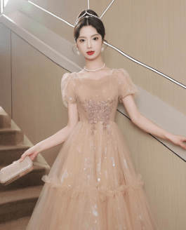French Retro Sweet Fairy Dress with Heavy Embroidery - Luna BR wear co.