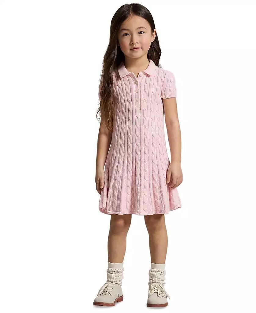 Girls' 2T-6X Cable-Knit Polo Sweater Dress - Luna BR wear co.
