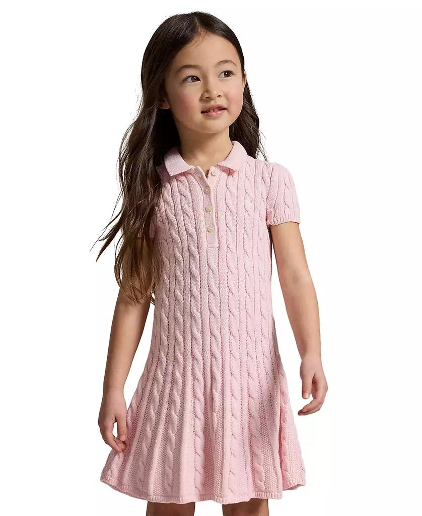 Girls' 2T-6X Cable-Knit Polo Sweater Dress - Luna BR wear co.