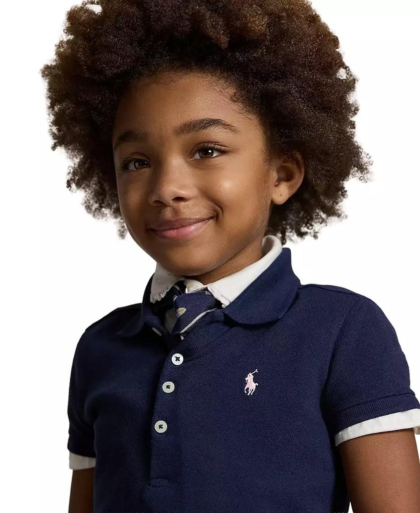 Girls' 2T-6X Cotton Mesh Stretch Short-Sleeve Polo Dress - Luna BR wear co.