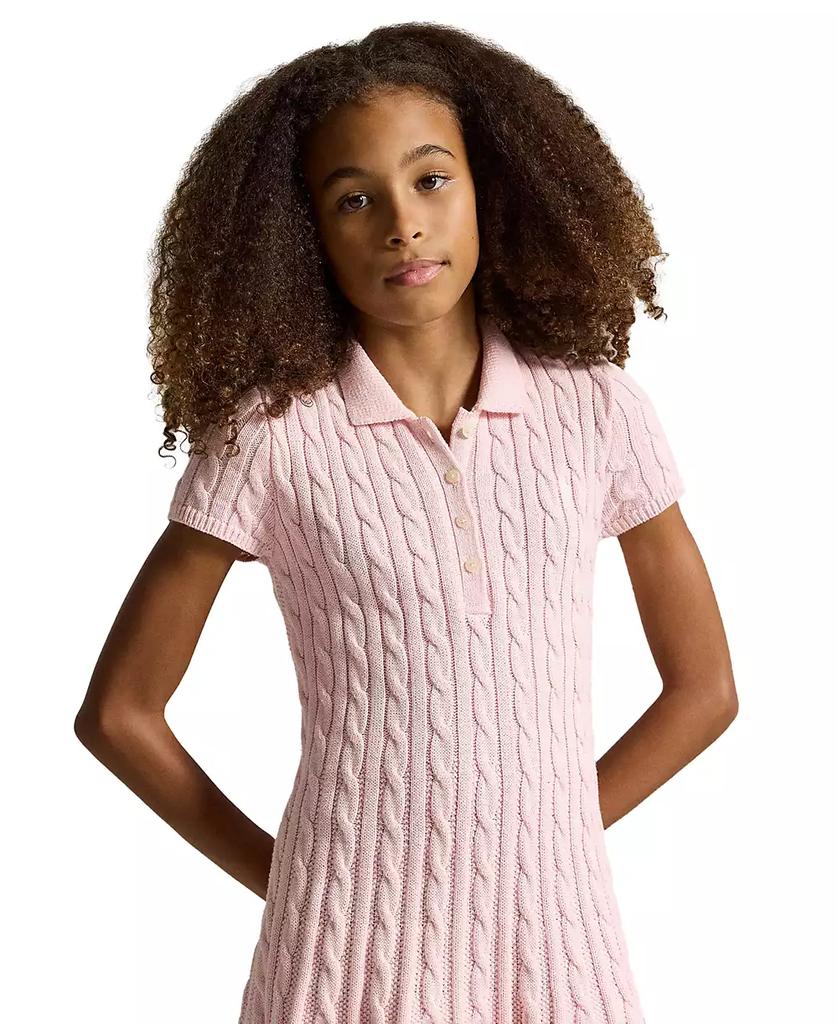 Girls' 7-16 Cable-Knit Polo Sweater Dress - XIOR LUXE