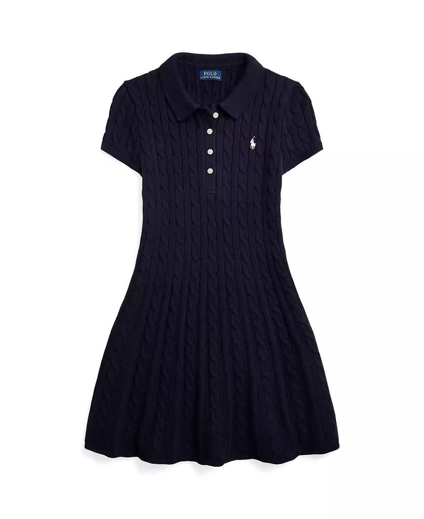 Girls' 7-16 Cable-Knit Polo Sweater Dress - XIOR LUXE