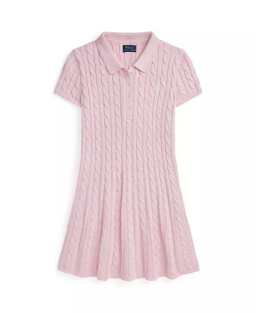 Girls' 7-16 Cable-Knit Polo Sweater Dress - XIOR LUXE