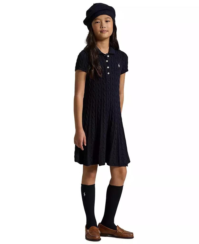 Girls' 7-16 Cable-Knit Polo Sweater Dress - XIOR LUXE