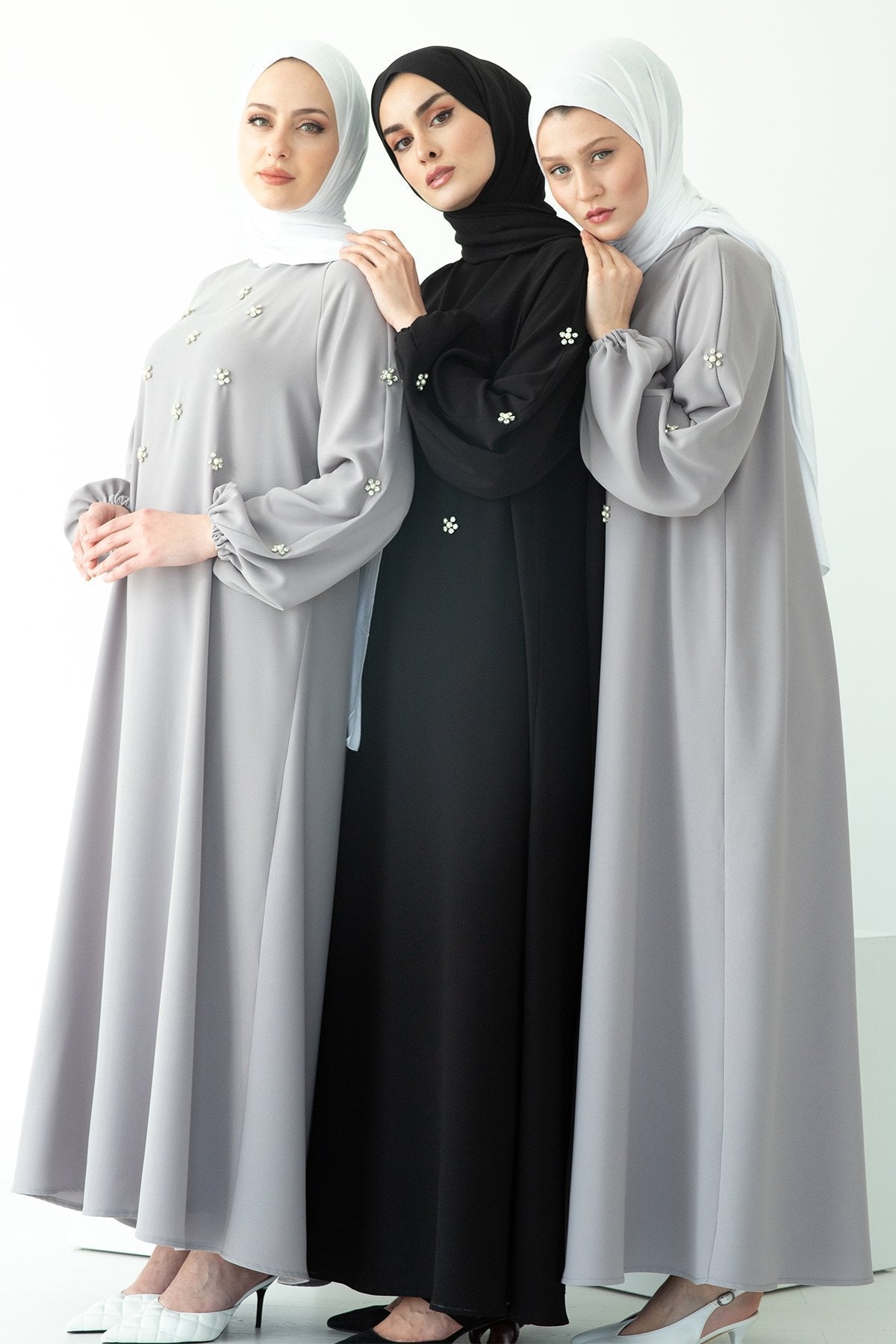 Hand-Sewn Diamond Insert Dress for Ramadan (BA717) - Luna BR wear co.