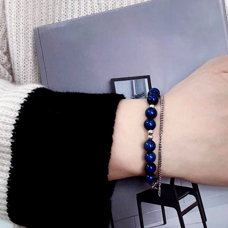High-Grade Beaded Bracelet for Women in Brown and Blue - Luna BR wear co.