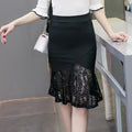 High Waist Stretch Lace Stitching Fishtail Skirt - Luna BR wear co.