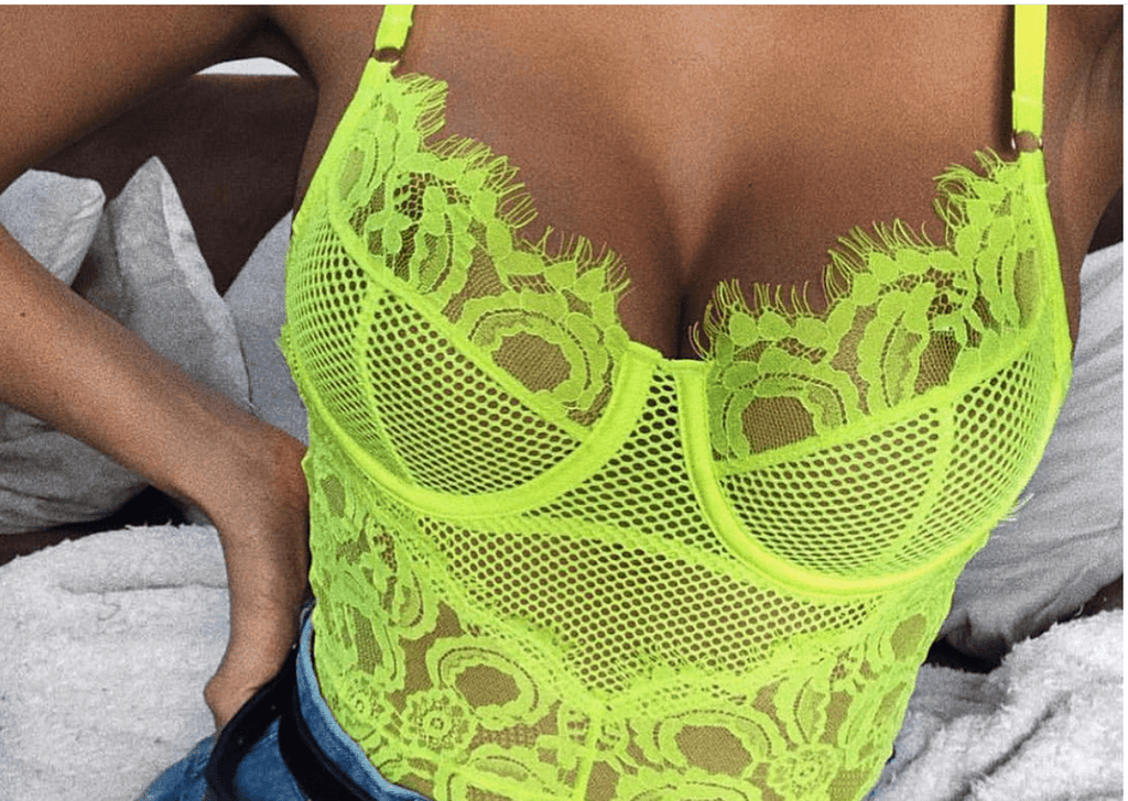Lace Bodysuit Lingerie with Floral Design - Luna BR wear co.