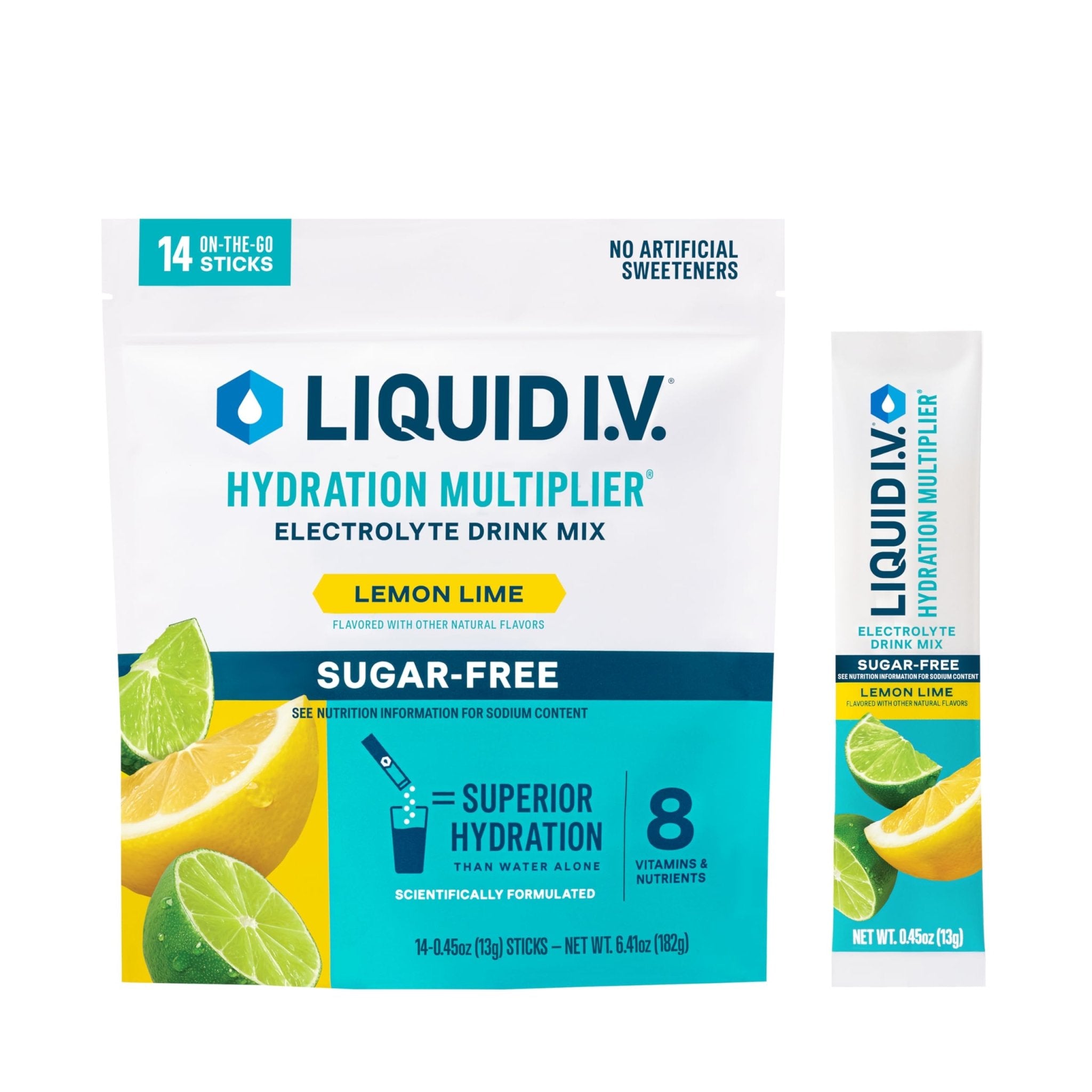 LIQUID I.V. Sugar-Free Hydration Multiplier - Lemon Lime – Hydration Powder Packets | Electrolyte Po Yellow - Luna BR wear co.