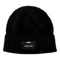 Men's Blue Ribbed Logo Wool Beanie 6240326 - XIOR LUXE