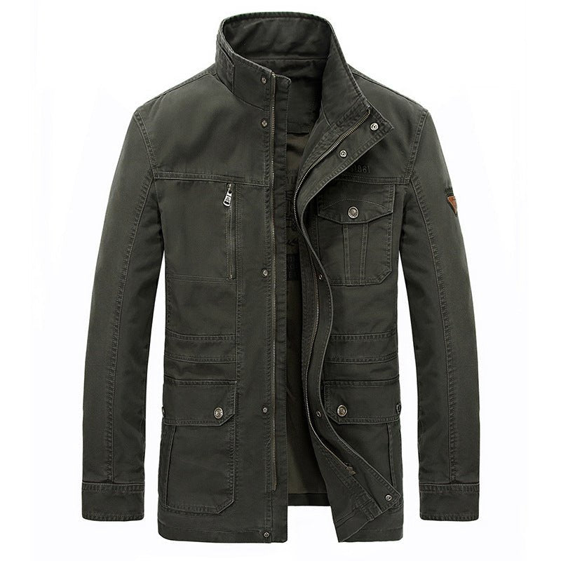 Men's Casual Mid-Length Cotton Jacket for Spring/Fall - Luna BR wear co.