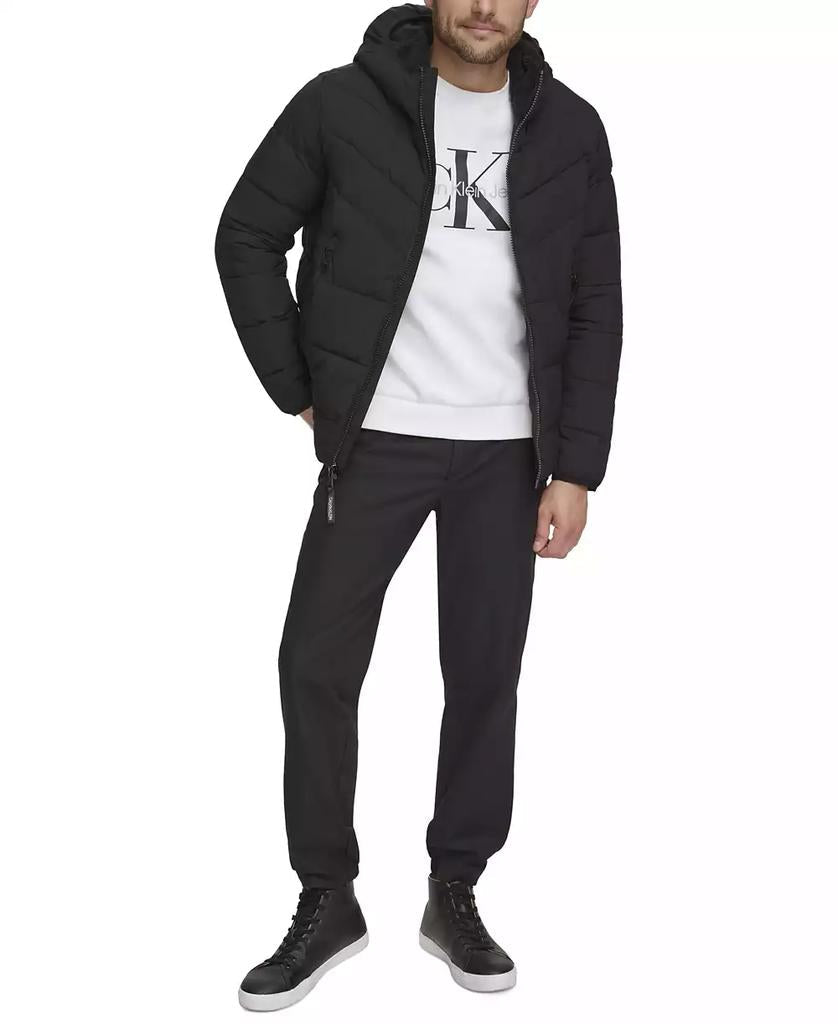 Men's Chevron Stretch Jacket With Sherpa Lined Hood - Luna BR wear co.