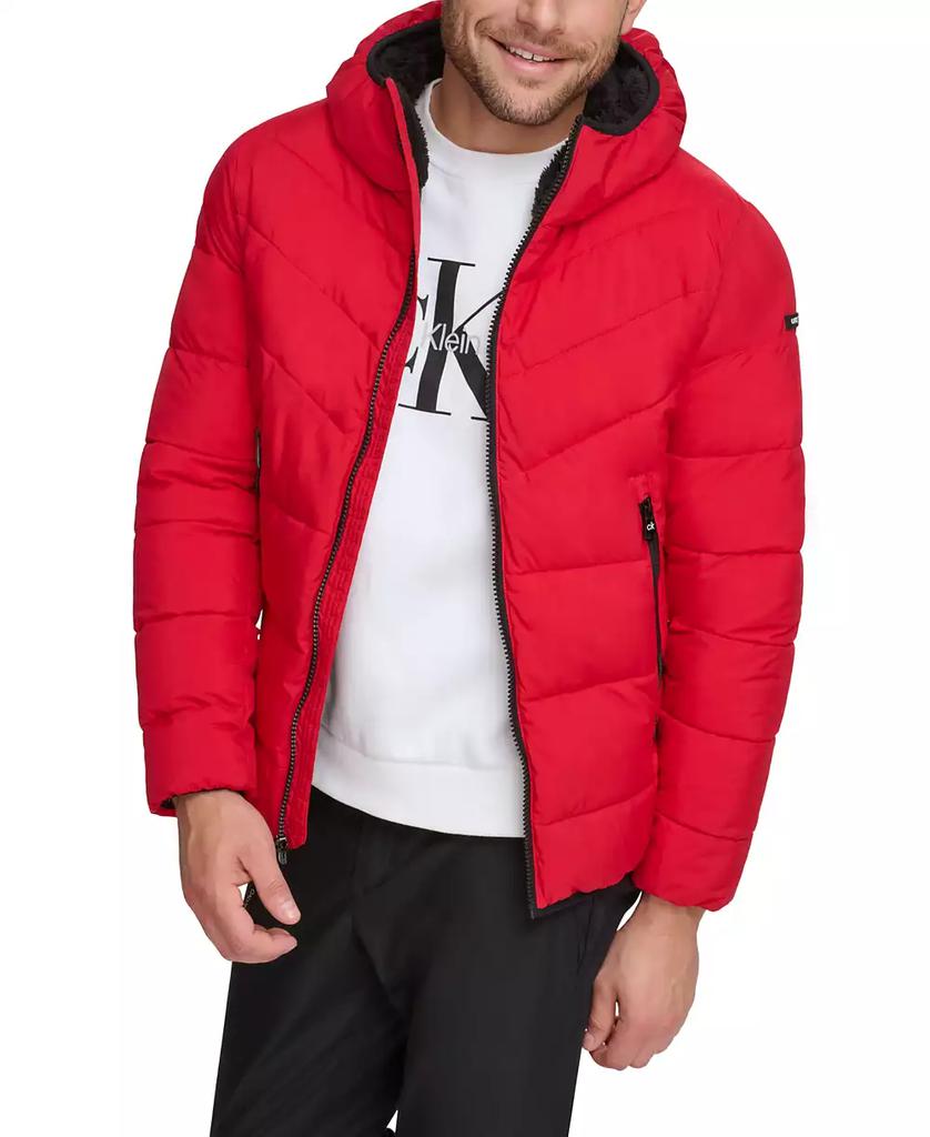 Men's Chevron Stretch Jacket With Sherpa Lined Hood - Luna BR wear co.