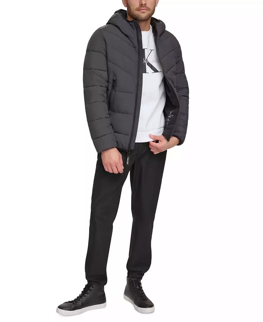 Men's Chevron Stretch Jacket With Sherpa Lined Hood - Luna BR wear co.