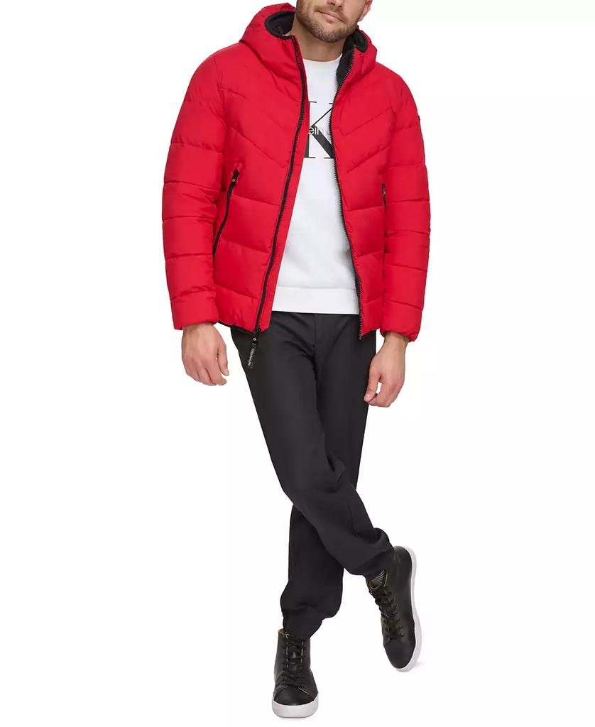 Men's Chevron Stretch Jacket With Sherpa Lined Hood - Luna BR wear co.
