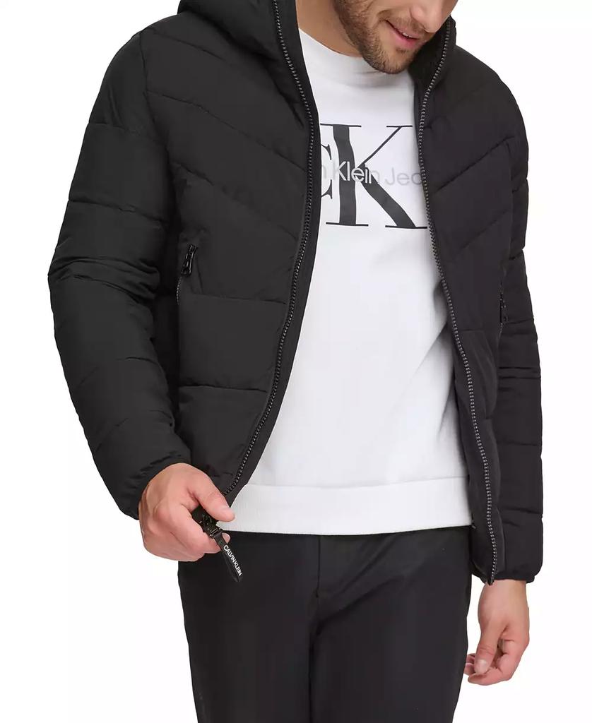 Men's Chevron Stretch Jacket With Sherpa Lined Hood - Luna BR wear co.