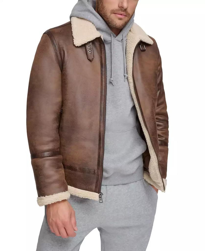 Men's Classic Faux Shearling B-3 Bomber Jacket - Luna BR wear co.