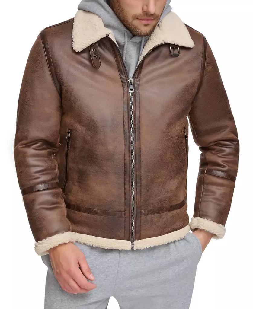 Men's Classic Faux Shearling B-3 Bomber Jacket - Luna BR wear co.