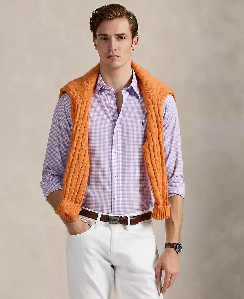 Men's Classic-Fit Plaid Stretch Poplin Shirt - Luna BR wear co.