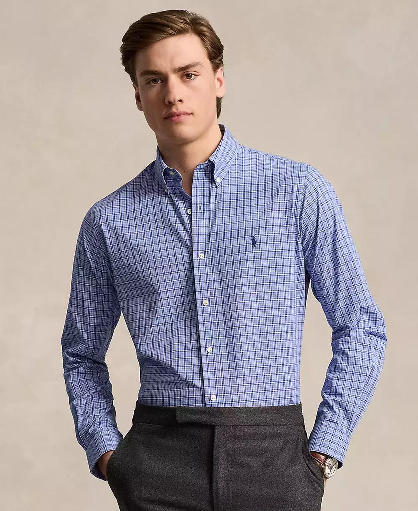 Men's Classic-Fit Plaid Stretch Poplin Shirt - Luna BR wear co.