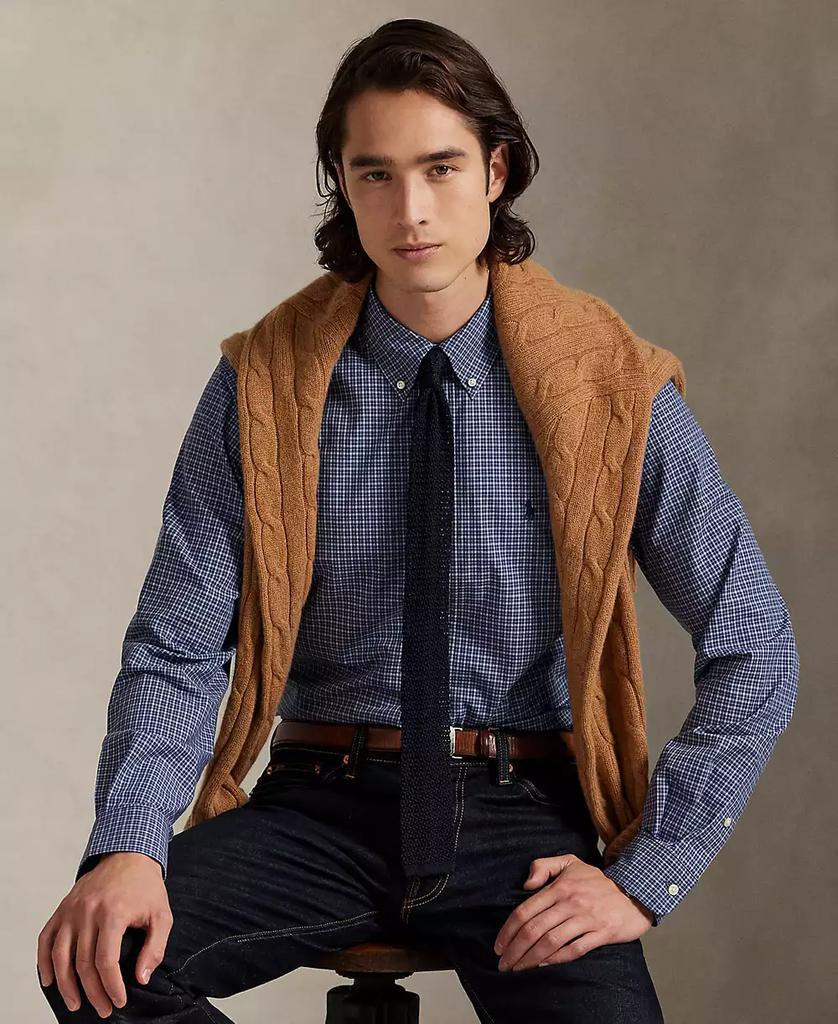Men's Classic-Fit Plaid Stretch Poplin Shirt - Luna BR wear co.