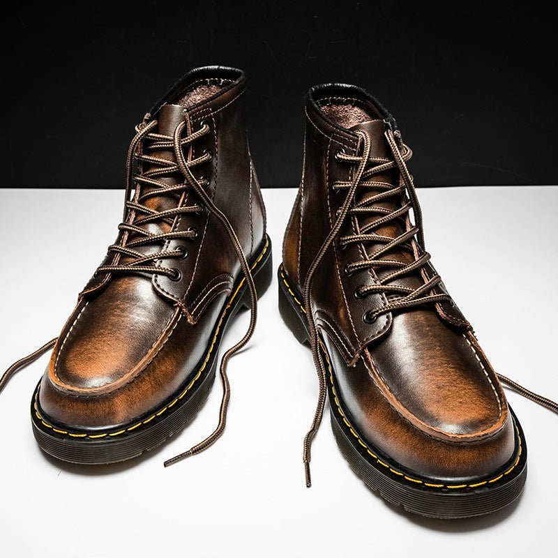 Men's High-Top Cowhide Martin Trendy Tooling Boots - Luna BR wear co.